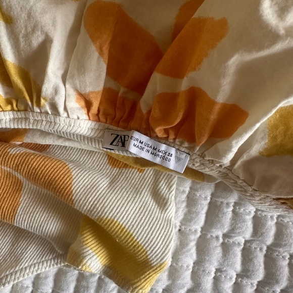 Zara Yellow Floral One-Shoulder Bodysuit – Size M - Picture 3 of 5